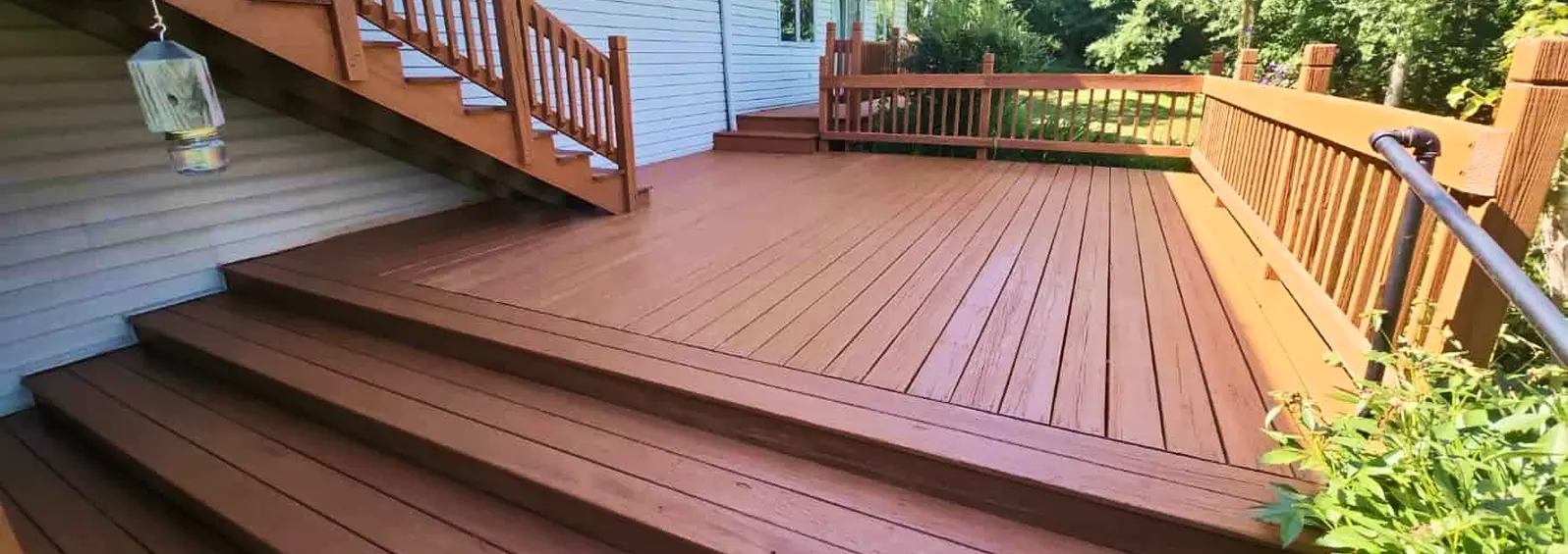 Professional painting project — Backyard Multi Level Deck