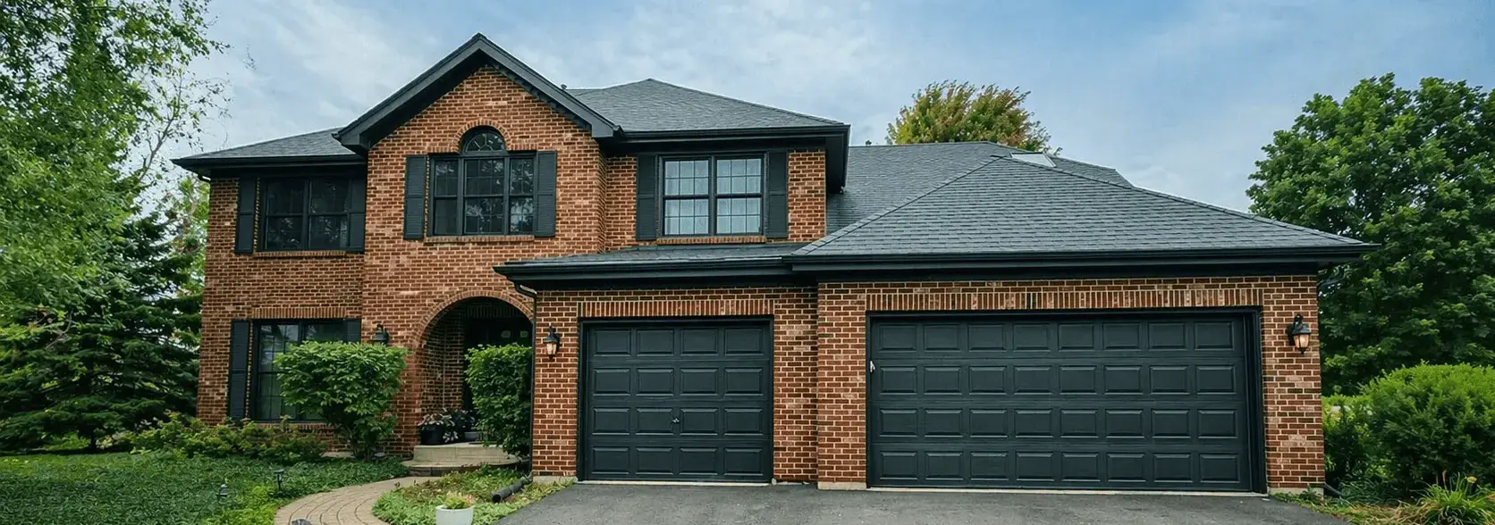Professional painting project — Brick Suburban Home Exterior
