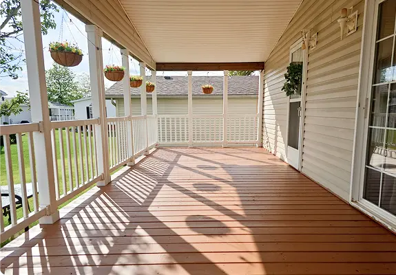 Professional painting project — Covered Wood Deck