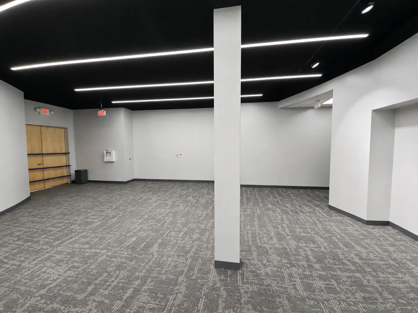 Refined commercial interior with freshly finished walls