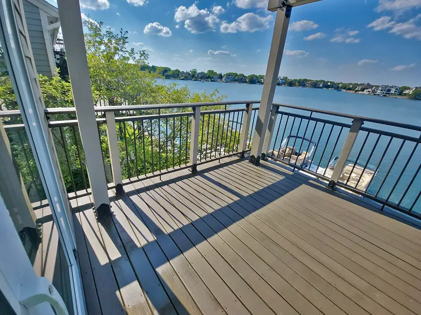Professional painting project — Lakeside Deck Water View