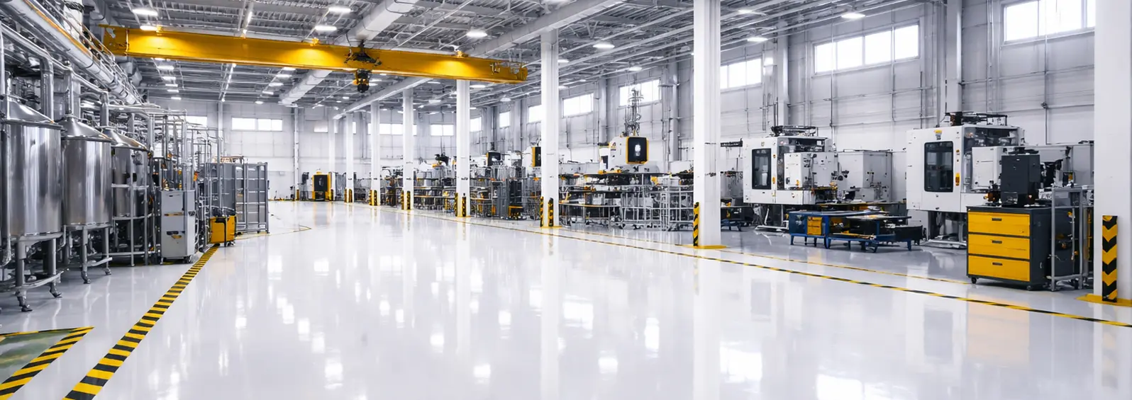 Professional painting project — Modern Production Hall Commercial