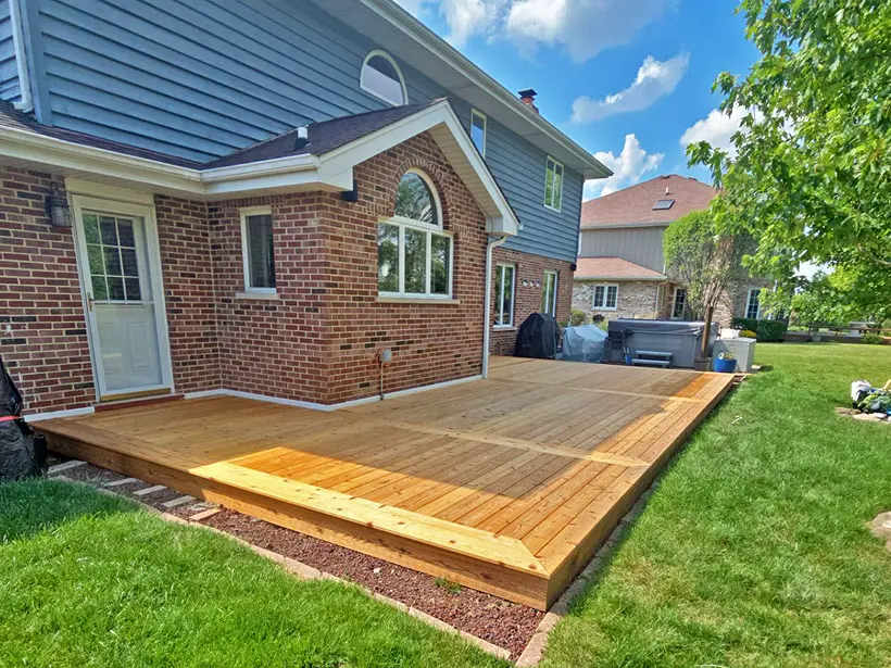 Professional painting project — New Wooden Backyard Deck