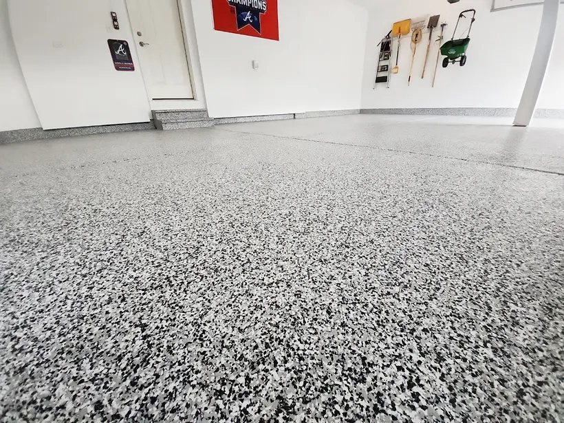 Professional painting project — Speckled Epoxy Garage Floor