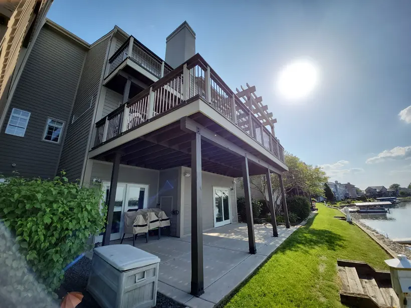 Professional painting project — Waterfront Home Elevated Deck Patio