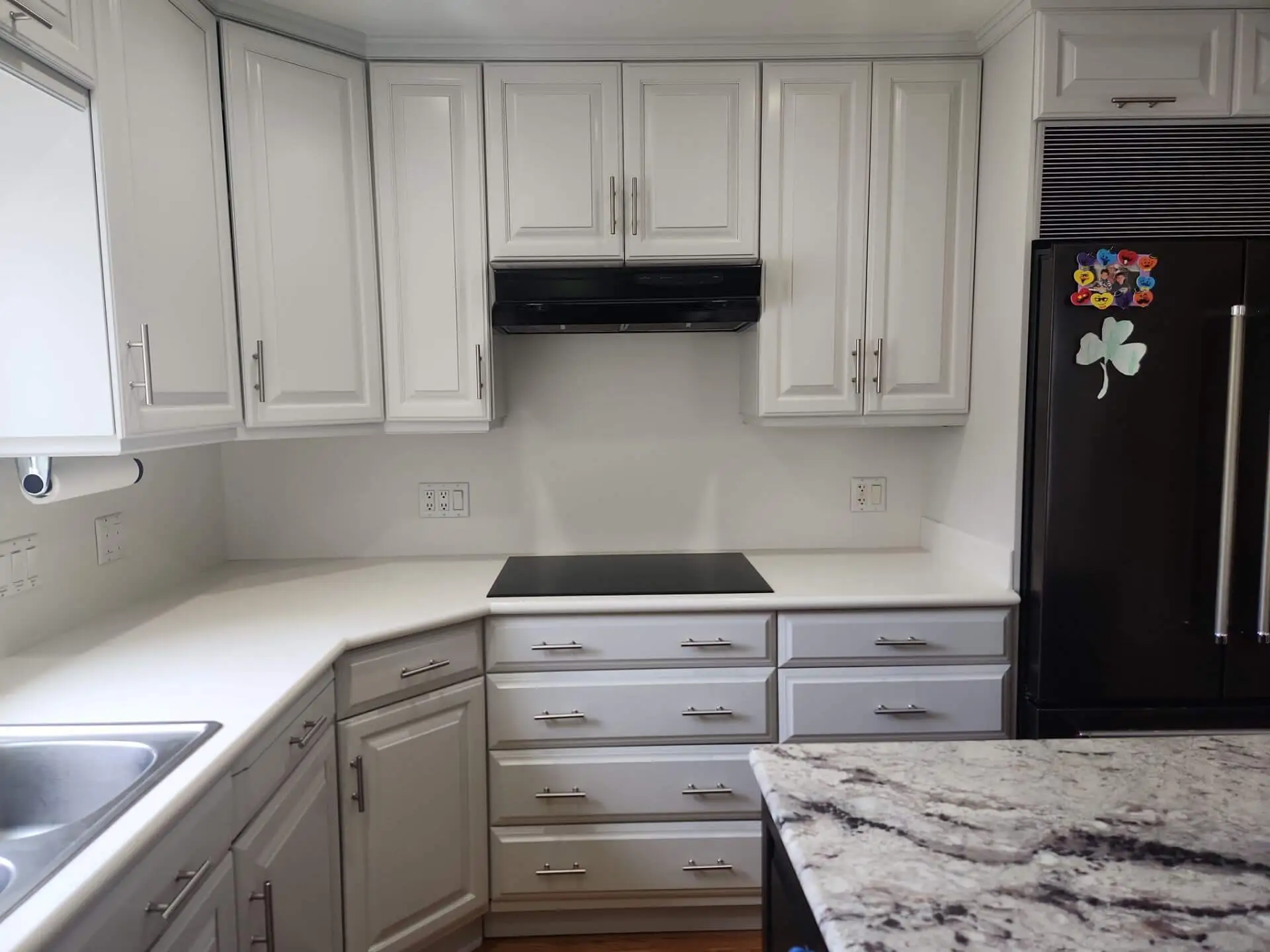 Professional painting project — White Kitchen Cabinets